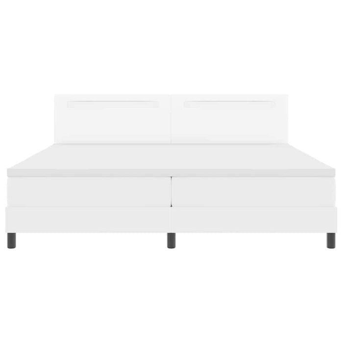 Cadru de Pat cu Saltea Alb 200 x 200 cm Piele artificială - WALTI WALTI