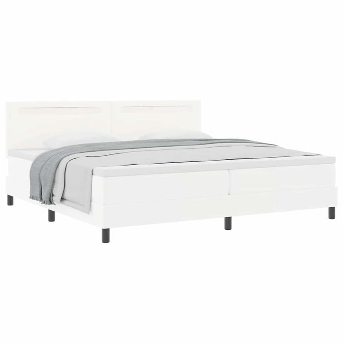 Cadru de Pat cu Saltea Alb 200 x 200 cm Piele artificială - WALTI WALTI