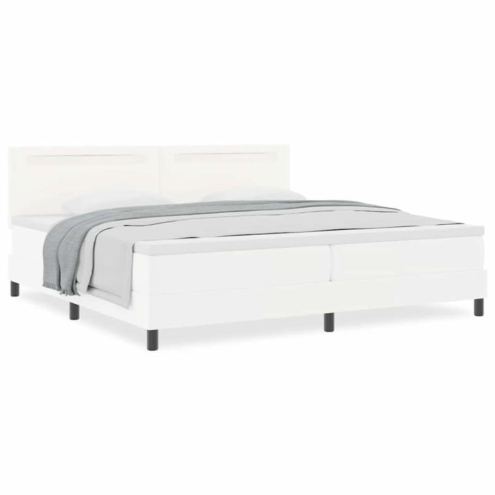 Cadru de Pat cu Saltea Alb 200 x 200 cm Piele artificială - WALTI WALTI