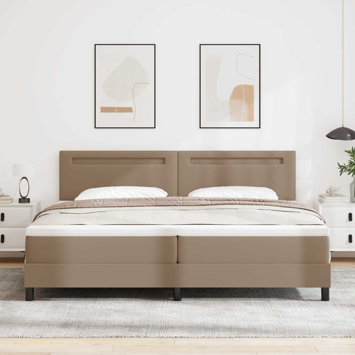 Pat cu arcuri cu led Cappuccino 200 x 200 cm Piele artificială - WALTI WALTI