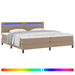 Pat cu arcuri cu led Cappuccino 200 x 200 cm Piele artificială - WALTI WALTI