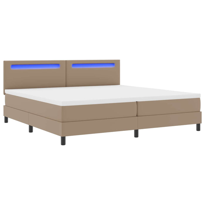 Pat cu arcuri cu led Cappuccino 200 x 200 cm Piele artificială - WALTI WALTI