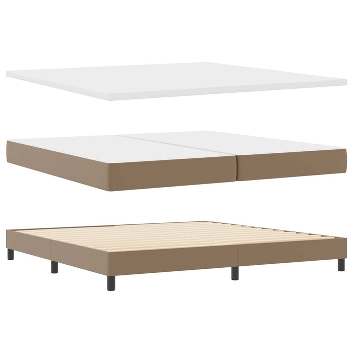 Pat cu arcuri cu led Cappuccino 200 x 200 cm Piele artificială - WALTI WALTI