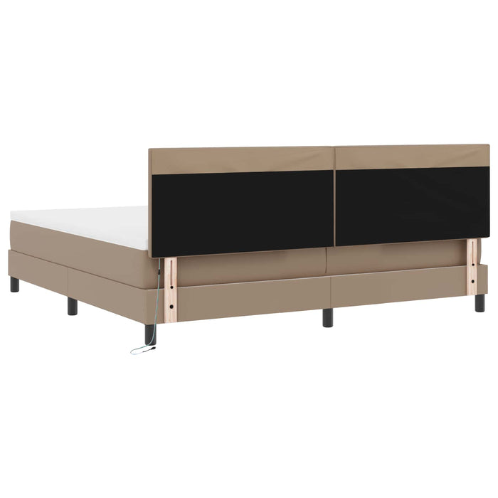 Pat cu arcuri cu led Cappuccino 200 x 200 cm Piele artificială - WALTI WALTI