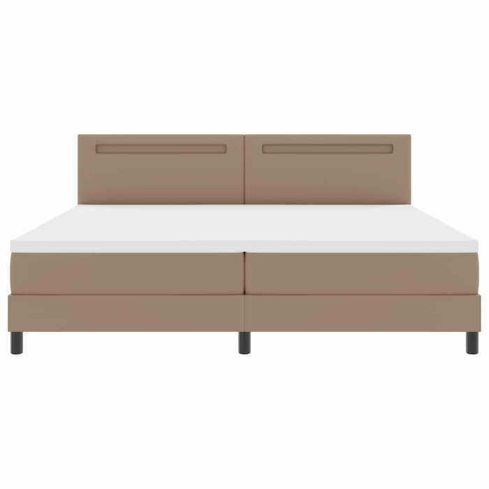 Pat cu arcuri cu led Cappuccino 200 x 200 cm Piele artificială - WALTI WALTI