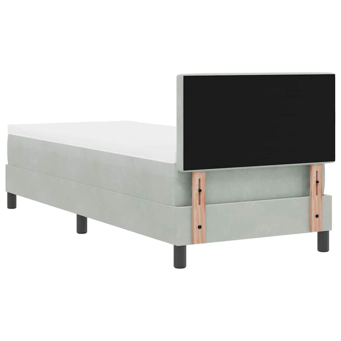 Pat cu arcuri cu saltea Gri deschis 80 x 200 cm Catifea - WALTI WALTI
