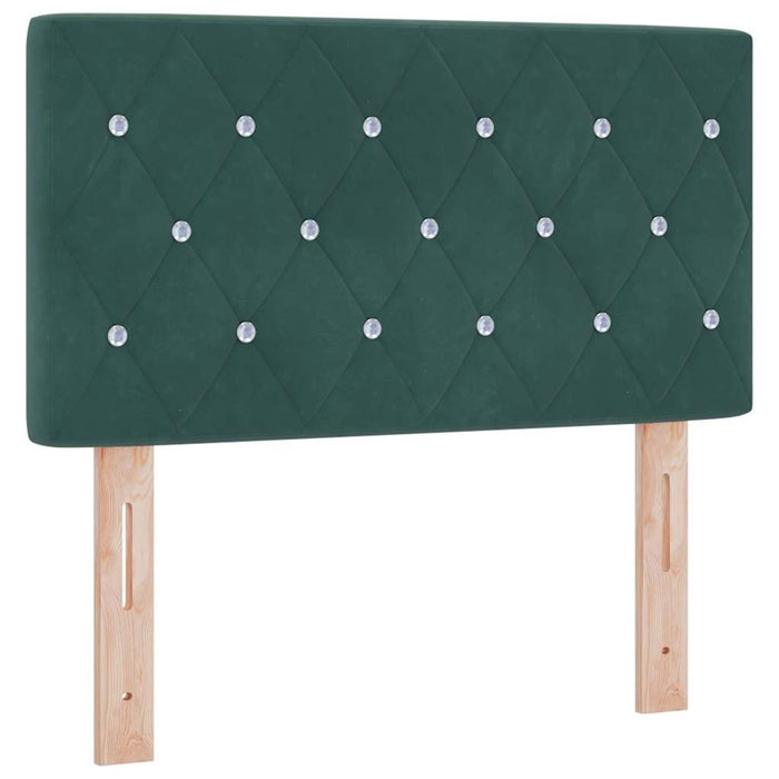 Pat cu Arcuri și Saltea Verde închis 80 x 200 cm țesătură - WALTI WALTI