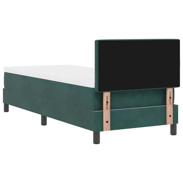Pat cu Arcuri și Saltea Verde închis 80 x 200 cm țesătură - WALTI WALTI