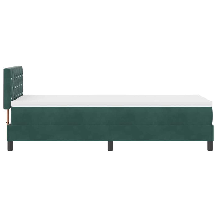 Pat cu Arcuri și Saltea Verde închis 80 x 200 cm țesătură - WALTI WALTI