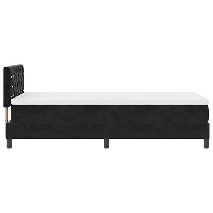 Pat cu Arcuri și Saltea cu saltea Negru 90 x 190 cm țesătură - WALTI WALTI