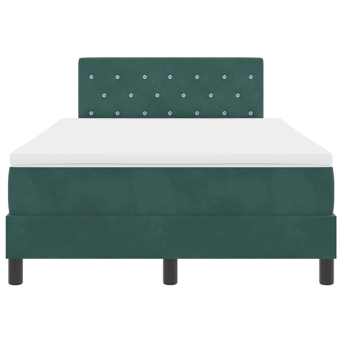 Pat cu arcuri cu saltea Verde închis 120 x 190 cm Catifea - WALTI WALTI