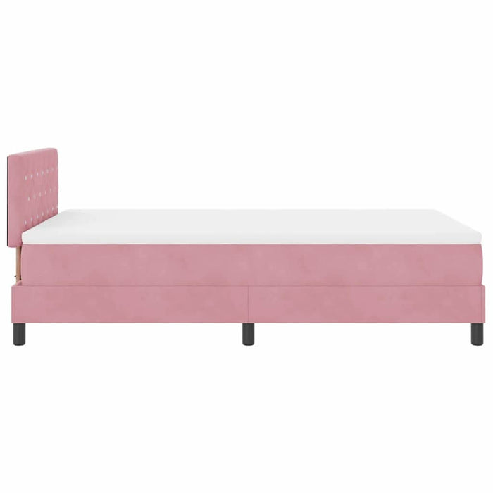 Pat cu arcuri cu saltea cu headboard Roz 120 x 190 cm Catifea WALTI