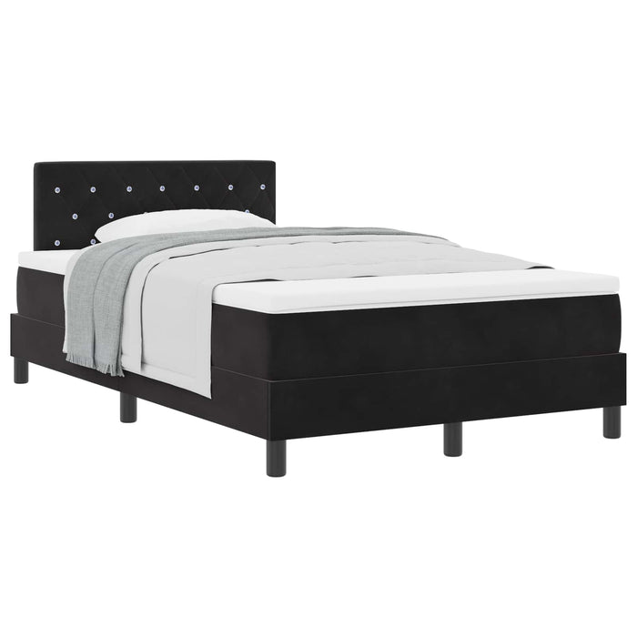 Pat cu arcuri cu saltea cu headboard Negru 120 x 200 cm Catifea - WALTI WALTI