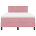 Pat cu arcuri cu saltea cu headboard Roz 120 x 200 cm Catifea - WALTI WALTI