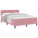Pat cu arcuri cu saltea cu headboard Roz 160 x 200 cm Catifea - WALTI WALTI