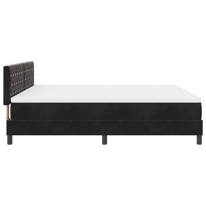 Pat cu arcuri cu saltea cu headboard Negru 180 x 200 cm Catifea WALTI