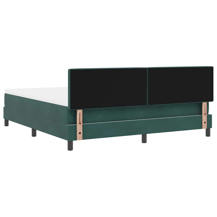 Pat cu arcuri cu saltea Verde închis 180 x 200 cm Catifea - WALTI WALTI
