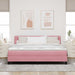 Pat cu arcuri cu saltea cu headboard Roz 180 x 200 cm Catifea - WALTI WALTI