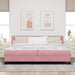 Pat cu arcuri cu saltea cu headboard Roz 200 x 200 cm Catifea - WALTI WALTI