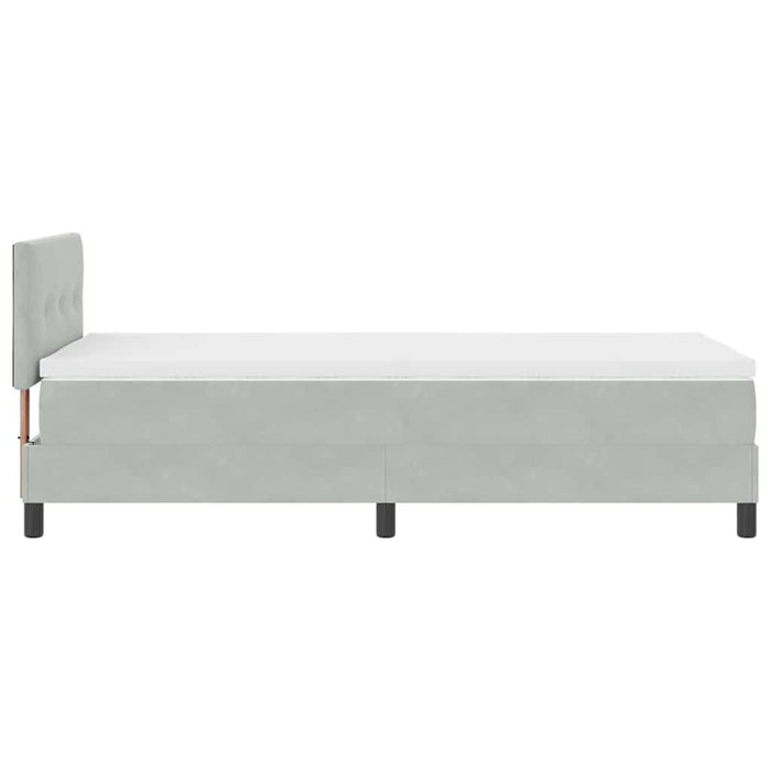 Pat cu arcuri cu headboard Gri deschis 80 x 200 cm Catifea WALTI