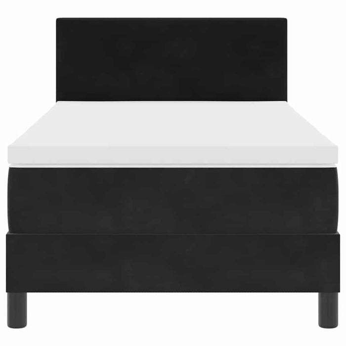 Pat cu Arcuri și Saltea cu saltea Negru 90 x 190 cm țesătură - WALTI WALTI