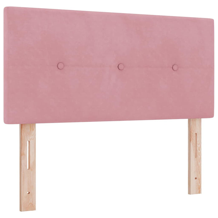 Pat cu arcuri cu headboard Roz 100 x 200 cm Catifea WALTI