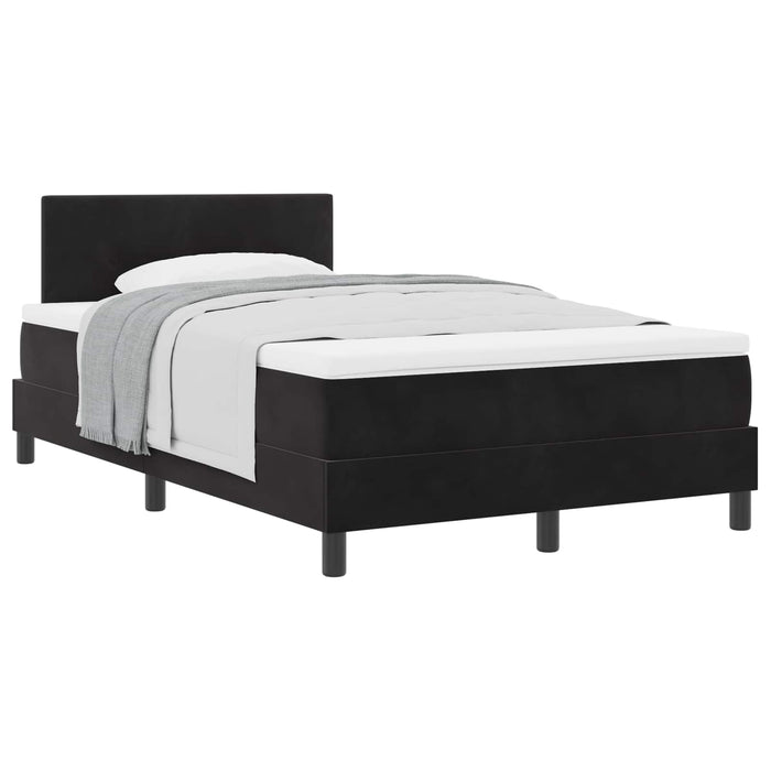 Pat cu arcuri cu saltea cu headboard Negru 120 x 190 cm Catifea - WALTI WALTI