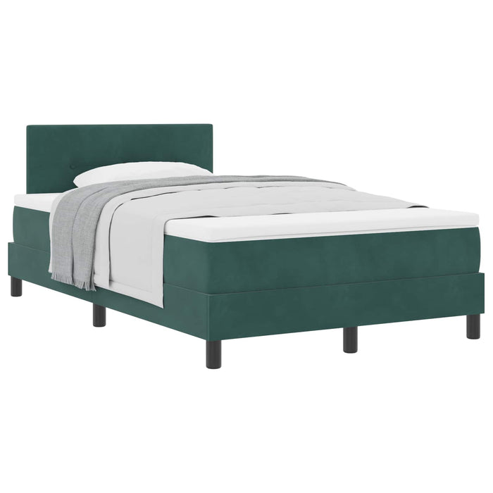 Pat cu arcuri cu headboard Verde închis 120 x 190 cm Catifea WALTI