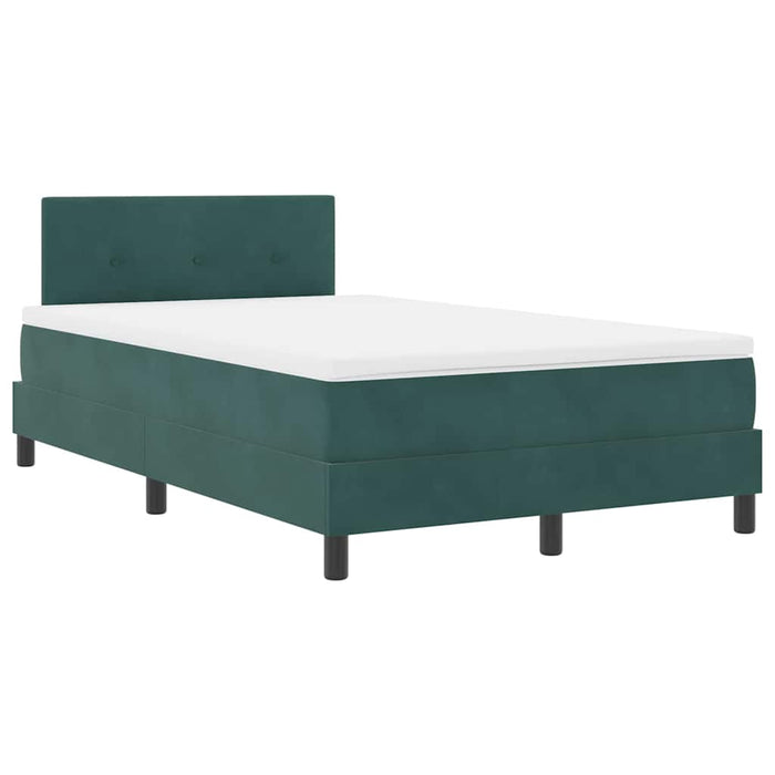 Pat cu arcuri cu headboard Verde închis 120 x 190 cm Catifea WALTI