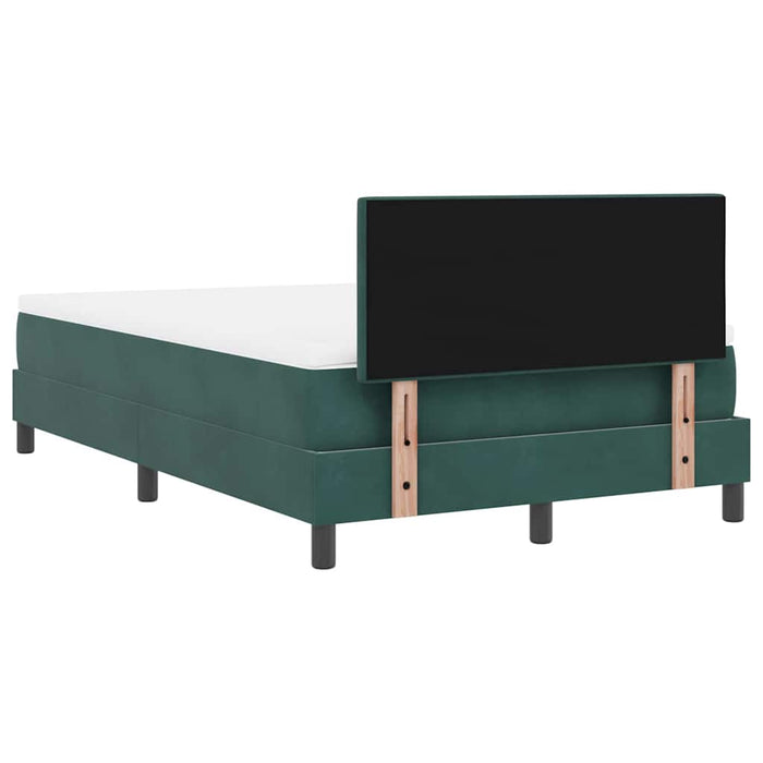 Pat cu arcuri cu headboard Verde închis 120 x 190 cm Catifea WALTI