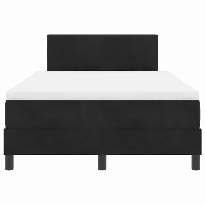 Pat cu arcuri cu saltea cu headboard Negru 120 x 200 cm Catifea - WALTI WALTI