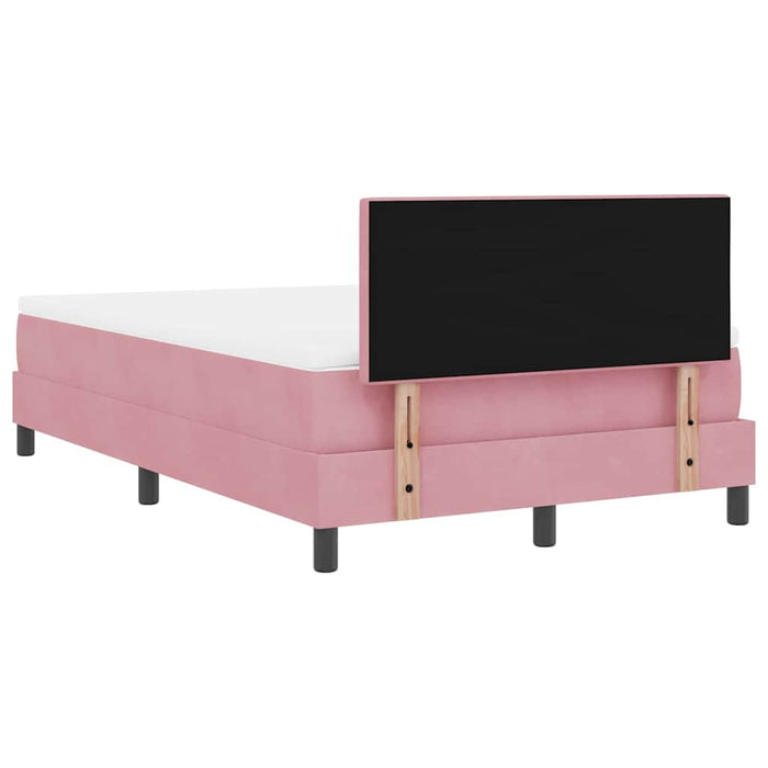 Pat cu arcuri cu headboard Roz 120 x 200 cm Catifea WALTI