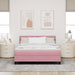 Pat cu arcuri cu saltea cu headboard Roz 140 x 190 cm Catifea - WALTI WALTI