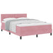 Pat cu arcuri cu saltea cu headboard Roz 140 x 190 cm Catifea - WALTI WALTI