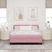 Pat cu arcuri cu saltea cu headboard Roz 140 x 200 cm Catifea - WALTI WALTI