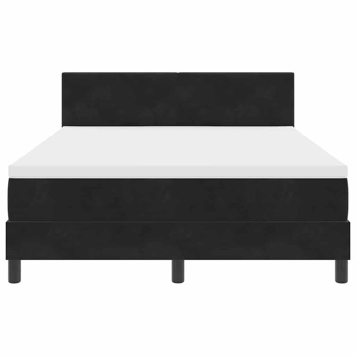 Pat cu arcuri cu saltea cu headboard Negru 160 x 200 cm Catifea - WALTI WALTI