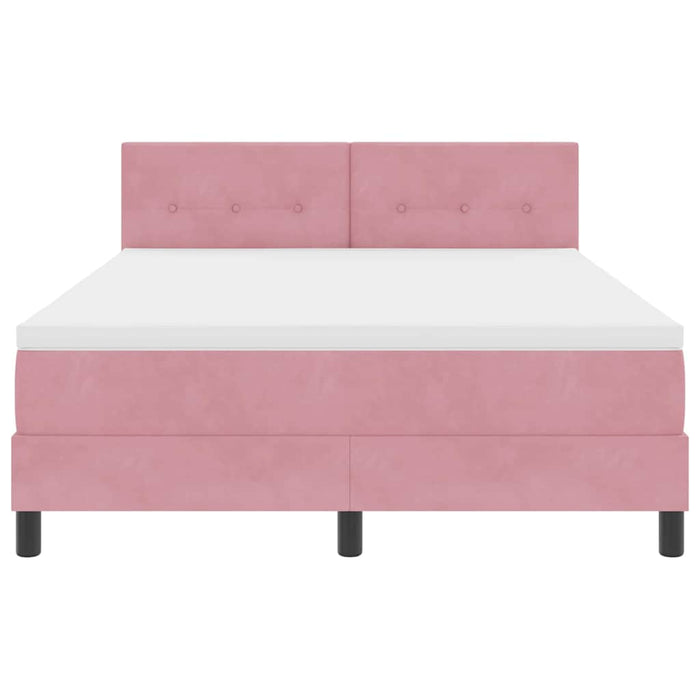 Pat cu arcuri cu saltea cu headboard Roz 160 x 200 cm Catifea - WALTI WALTI