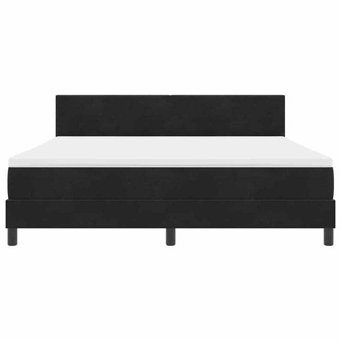 Pat cu arcuri cu saltea cu headboard Negru 180 x 200 cm Catifea - WALTI WALTI