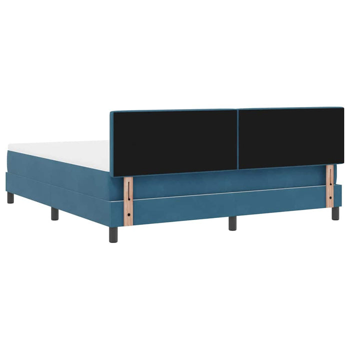 Pat cu arcuri cu saltea Albastru închis 180 x 200 cm Catifea - WALTI WALTI
