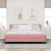 Pat cu arcuri cu saltea cu headboard Roz 180 x 200 cm Catifea - WALTI WALTI