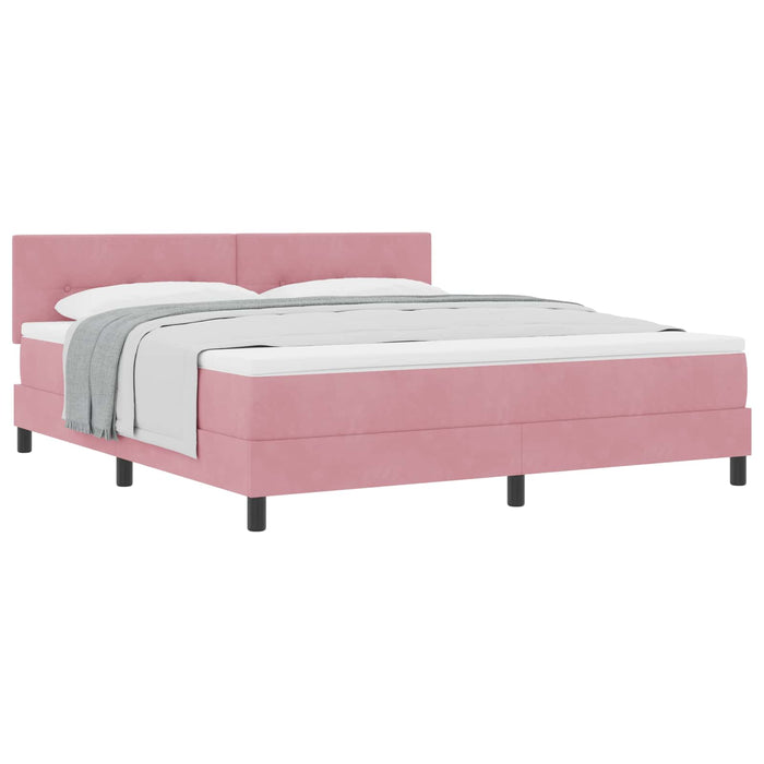 Pat cu arcuri cu saltea cu headboard Roz 180 x 200 cm Catifea - WALTI WALTI