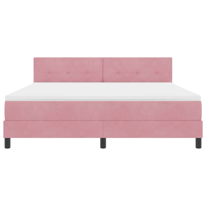 Pat cu arcuri cu saltea cu headboard Roz 180 x 200 cm Catifea - WALTI WALTI