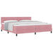 Pat cu arcuri cu saltea cu headboard Roz 200 x 200 cm Catifea - WALTI WALTI