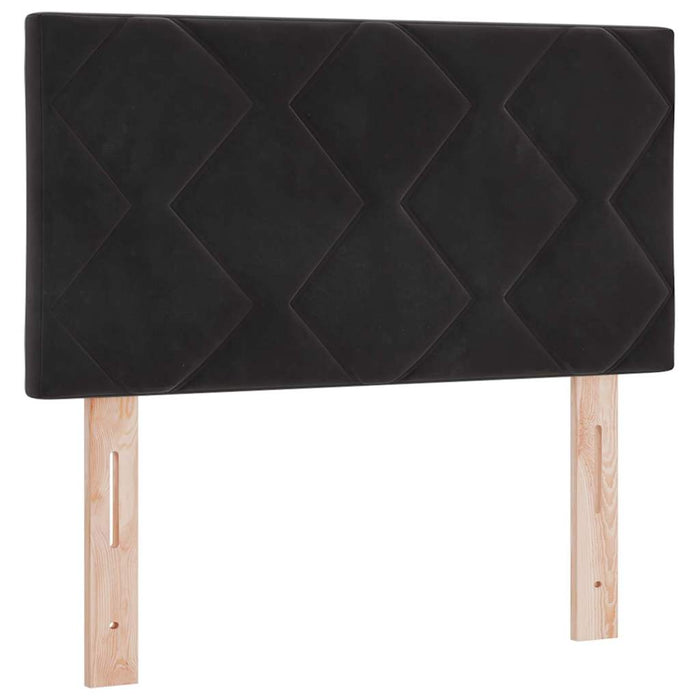 Pat cu Arcuri și Saltea cu saltea Negru 80 x 200 cm țesătură - WALTI WALTI