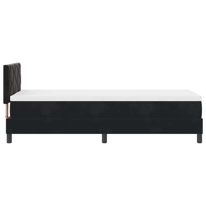 Pat cu Arcuri și Saltea cu saltea Negru 80 x 200 cm țesătură - WALTI WALTI