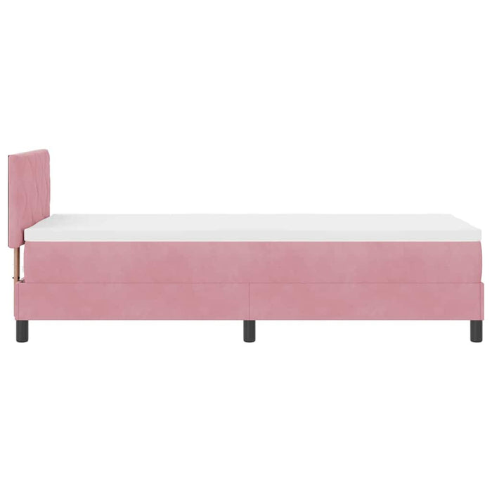 Pat cu arcuri cu headboard Roz 80 x 200 cm Catifea - WALTI WALTI