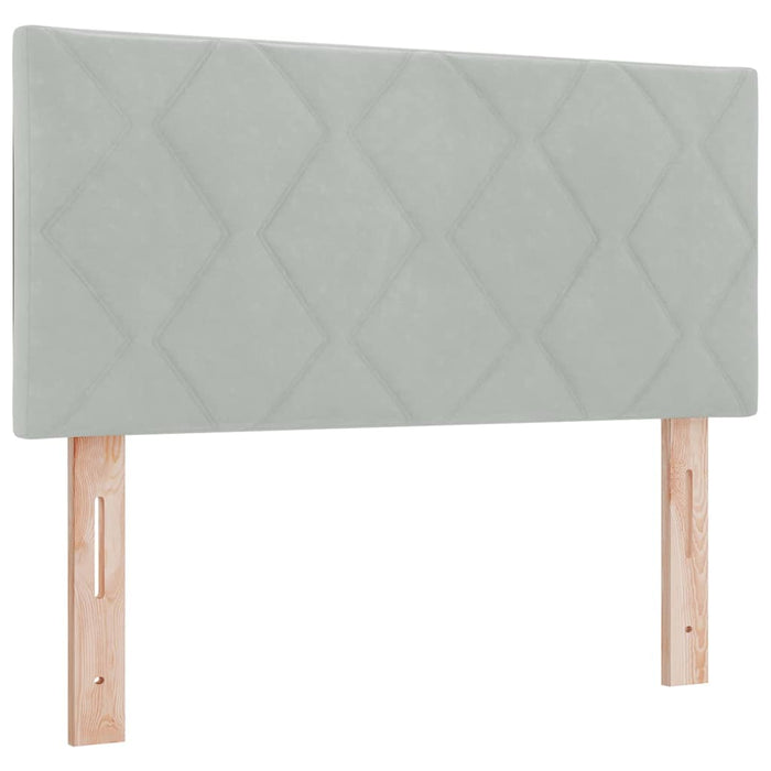 Pat cu Arcuri și Saltea Gri deschis 90 x 200 cm țesătură - WALTI WALTI