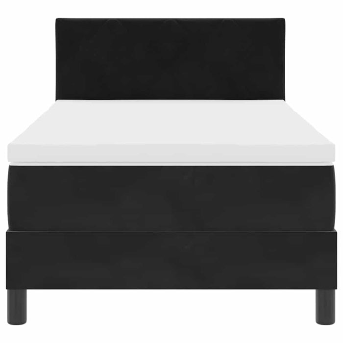 Pat cu Arcuri și Saltea cu saltea Negru 90 x 200 cm țesătură - WALTI WALTI