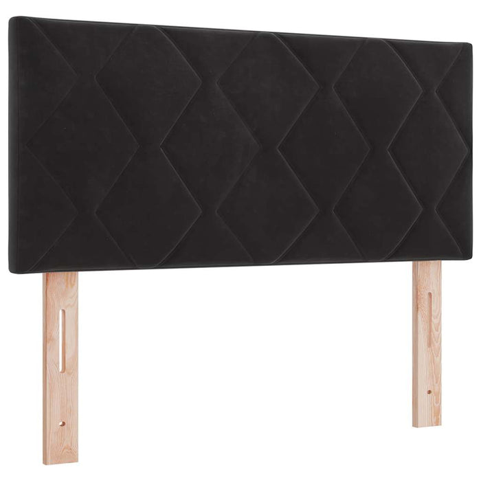 Pat cu Arcuri și Saltea cu saltea Negru 100 x 200 cm țesătură - WALTI WALTI