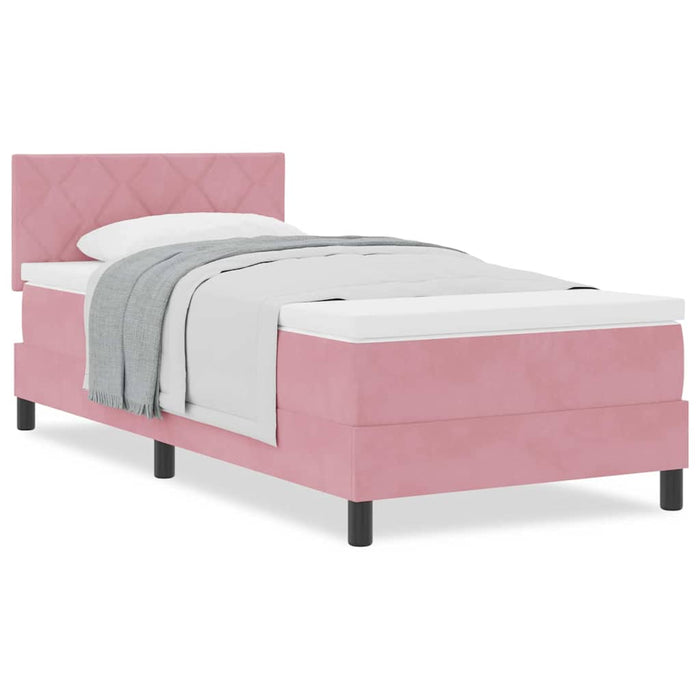 Pat cu Arcuri și Saltea cu saltea Roz 100 x 200 cm țesătură - WALTI WALTI